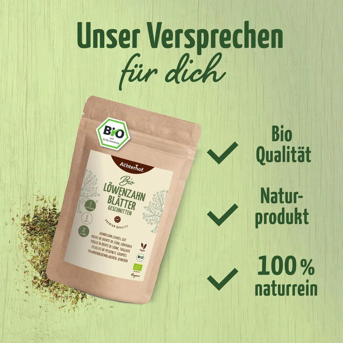 Löwenzahnblätter geschnitten Bio (100g) – Bild 4