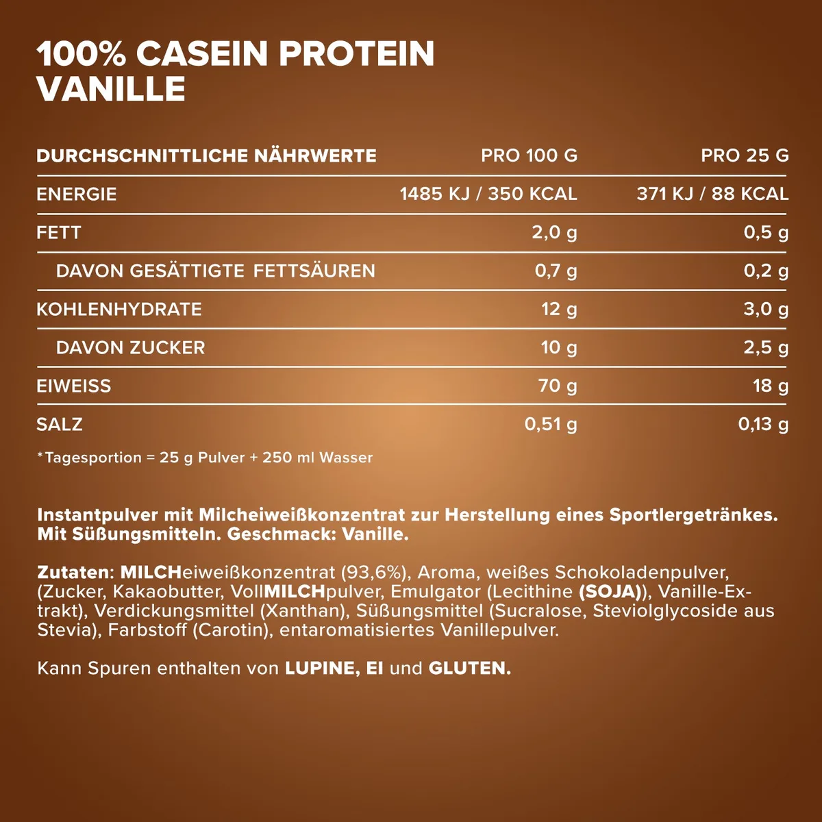 100% Casein Protein (750g) - Vanille – Bild 5