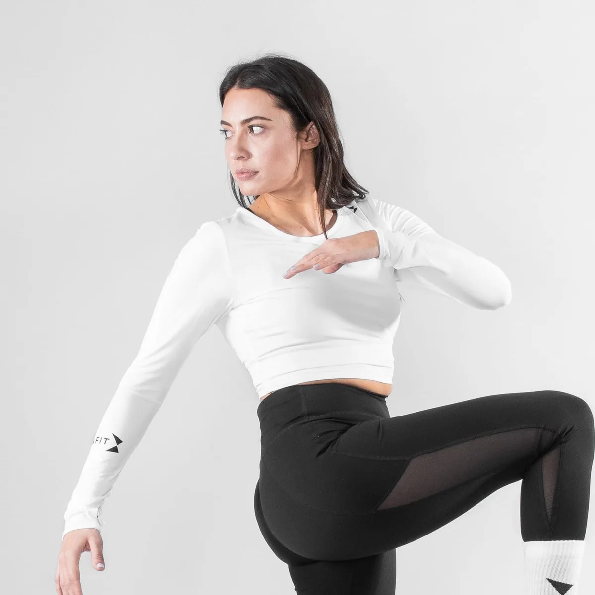 Perfection stretch Cropped top Wit / L