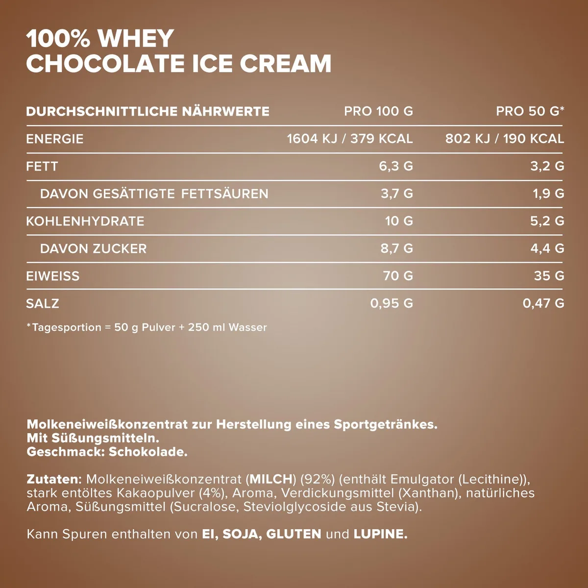 100% Whey Protein (500g) - Ice Cream Chocolate – Bild 4