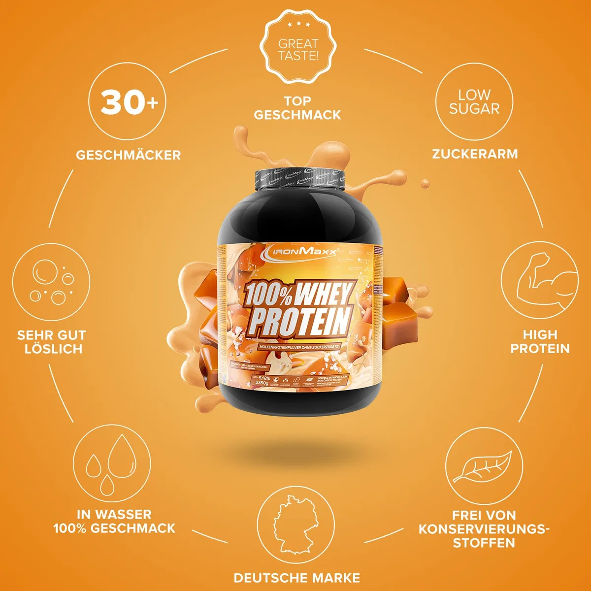 100% Whey Protein (2350g) - Salted Caramel – Bild 5