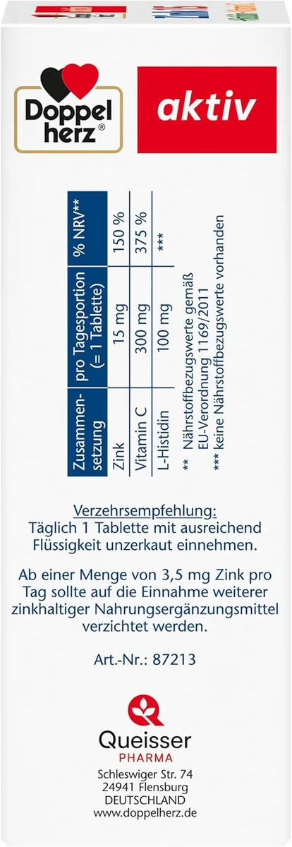 Zink 15 + Histidin + Vitamin C Depot (100 Tabletten) – Bild 4