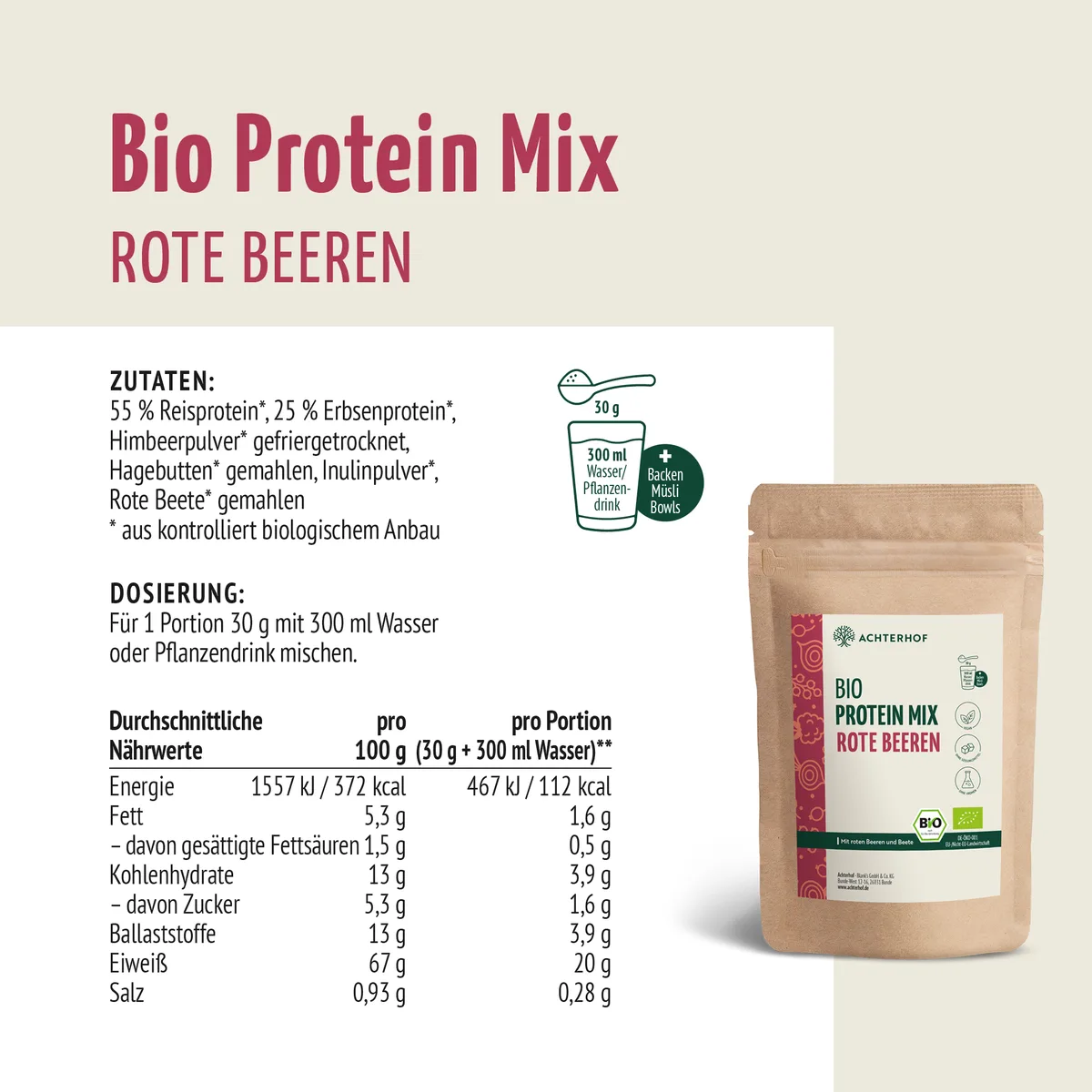 Bio Protein Mix rote Beeren (250g) – Bild 7