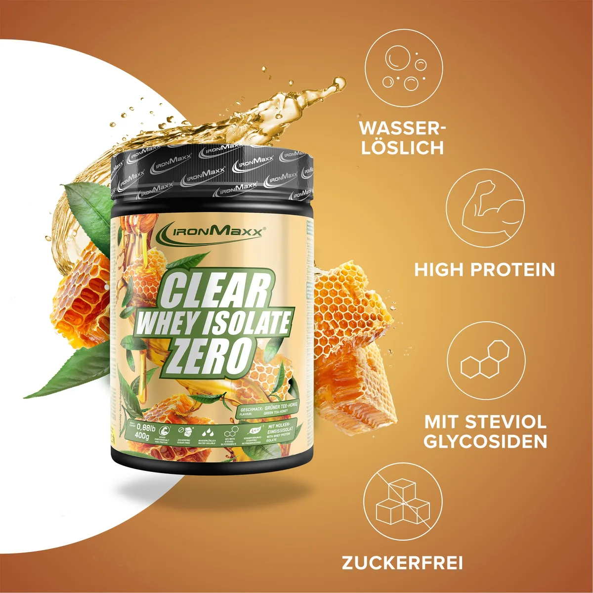 Clear Whey Isolate ZERO (400g) - Honey Green Tea – Bild 2