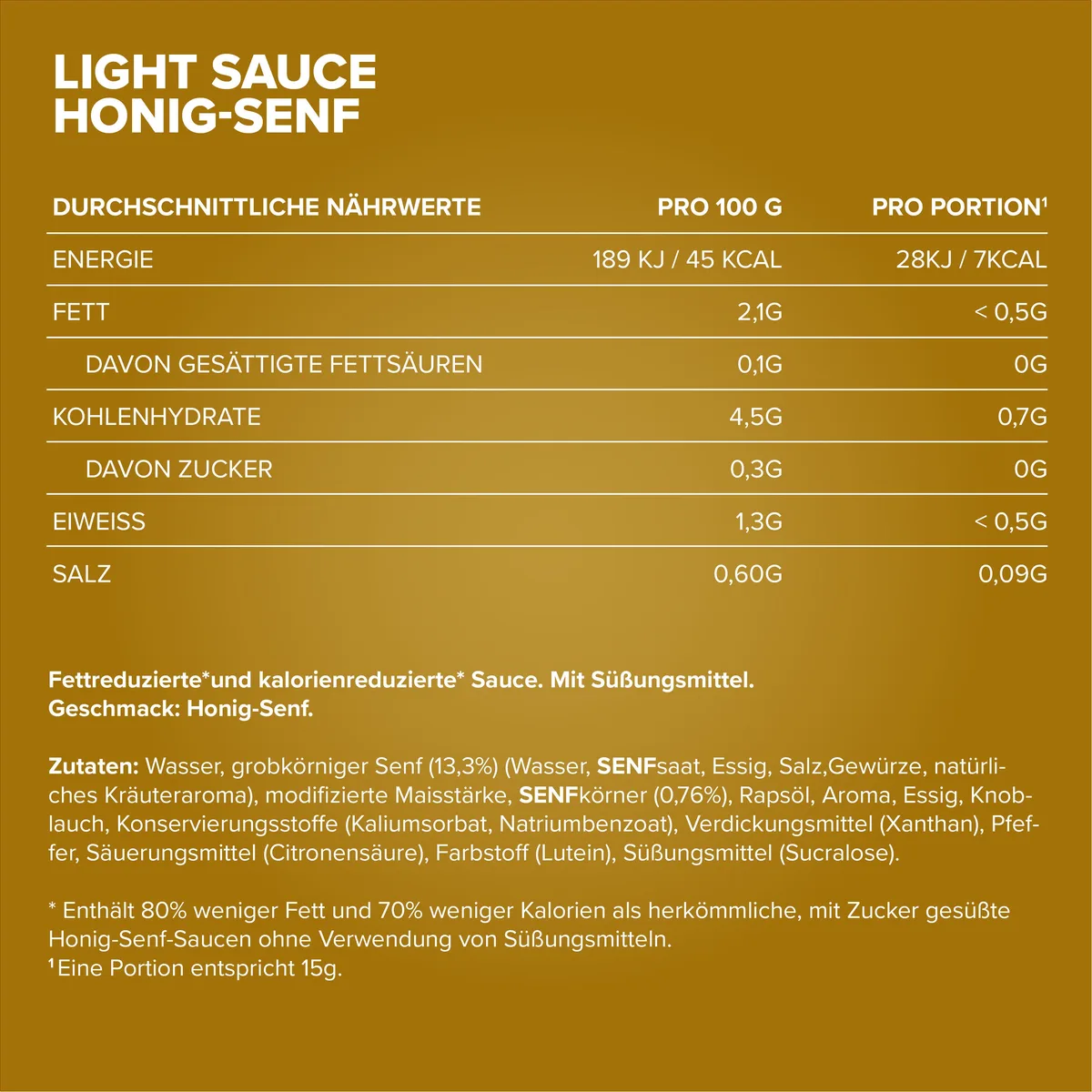 Light Sauce (285ml) - Honey Mustard – Bild 4