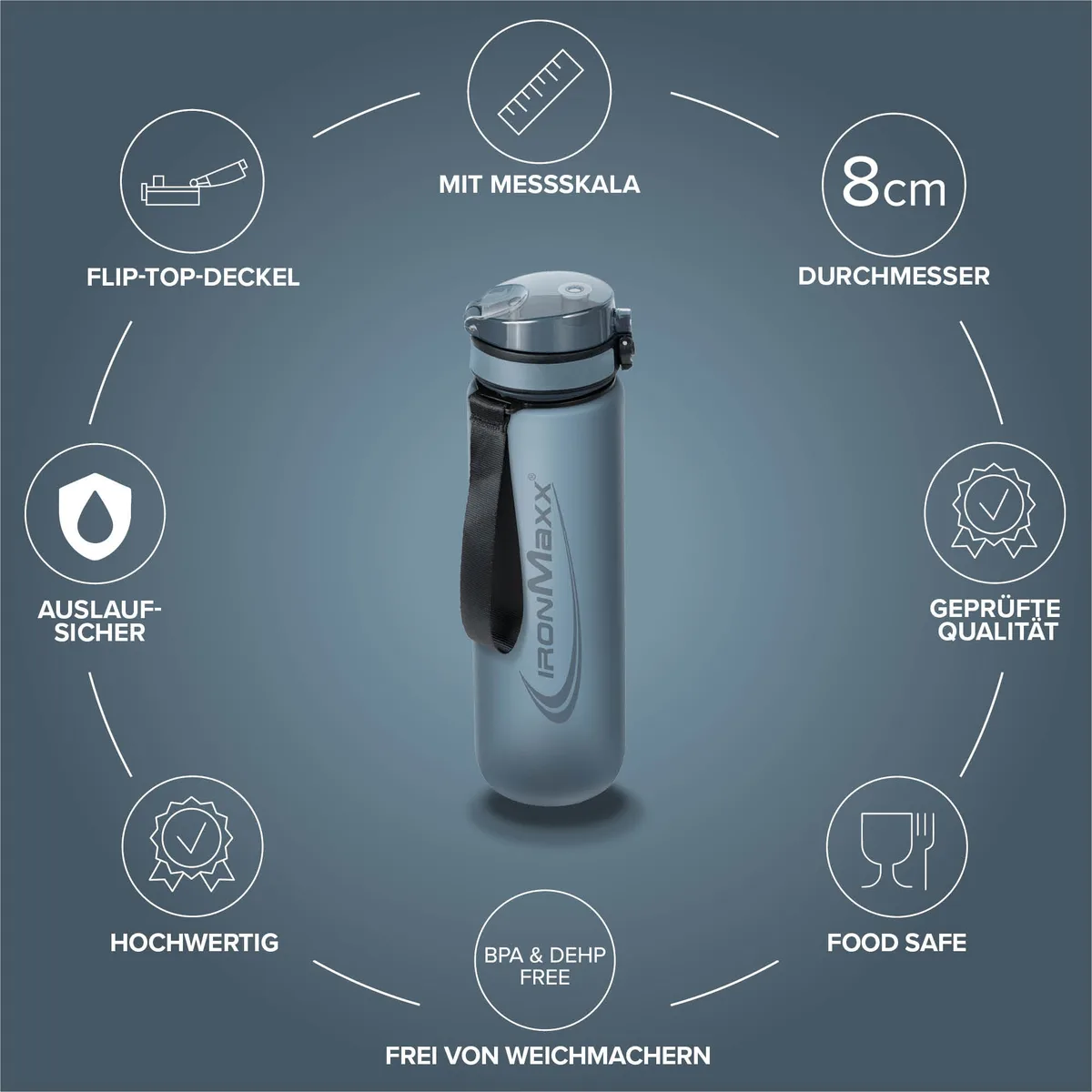 Sport Water Bottle (1000ml) - Kyanite Blue – Bild 5