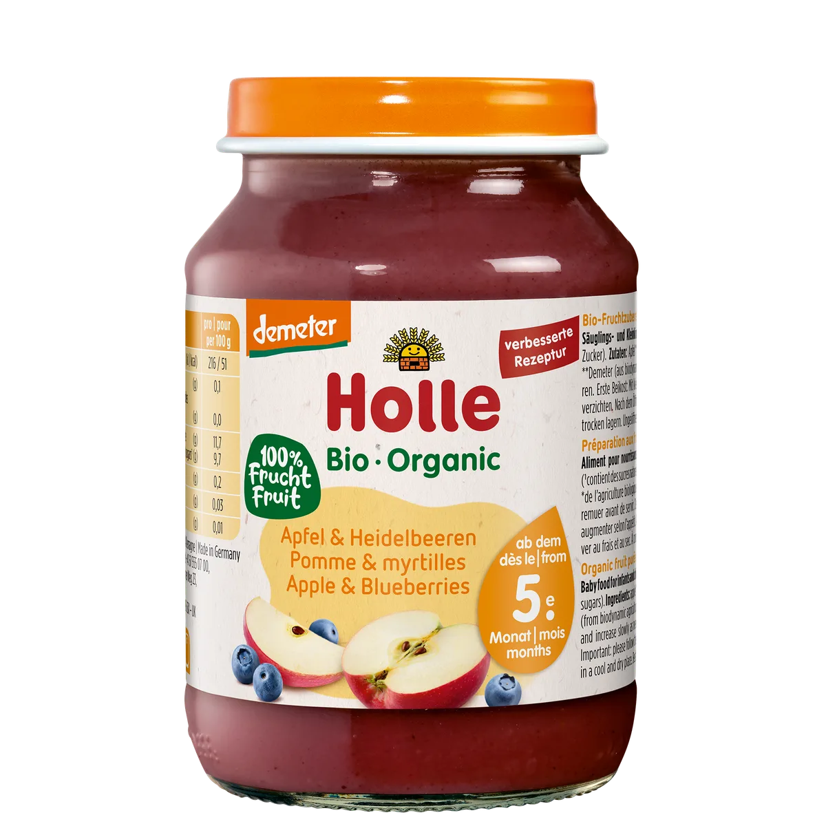Apfel & Heidelbeeren - 190g - Demeter ab dem 5. Monat