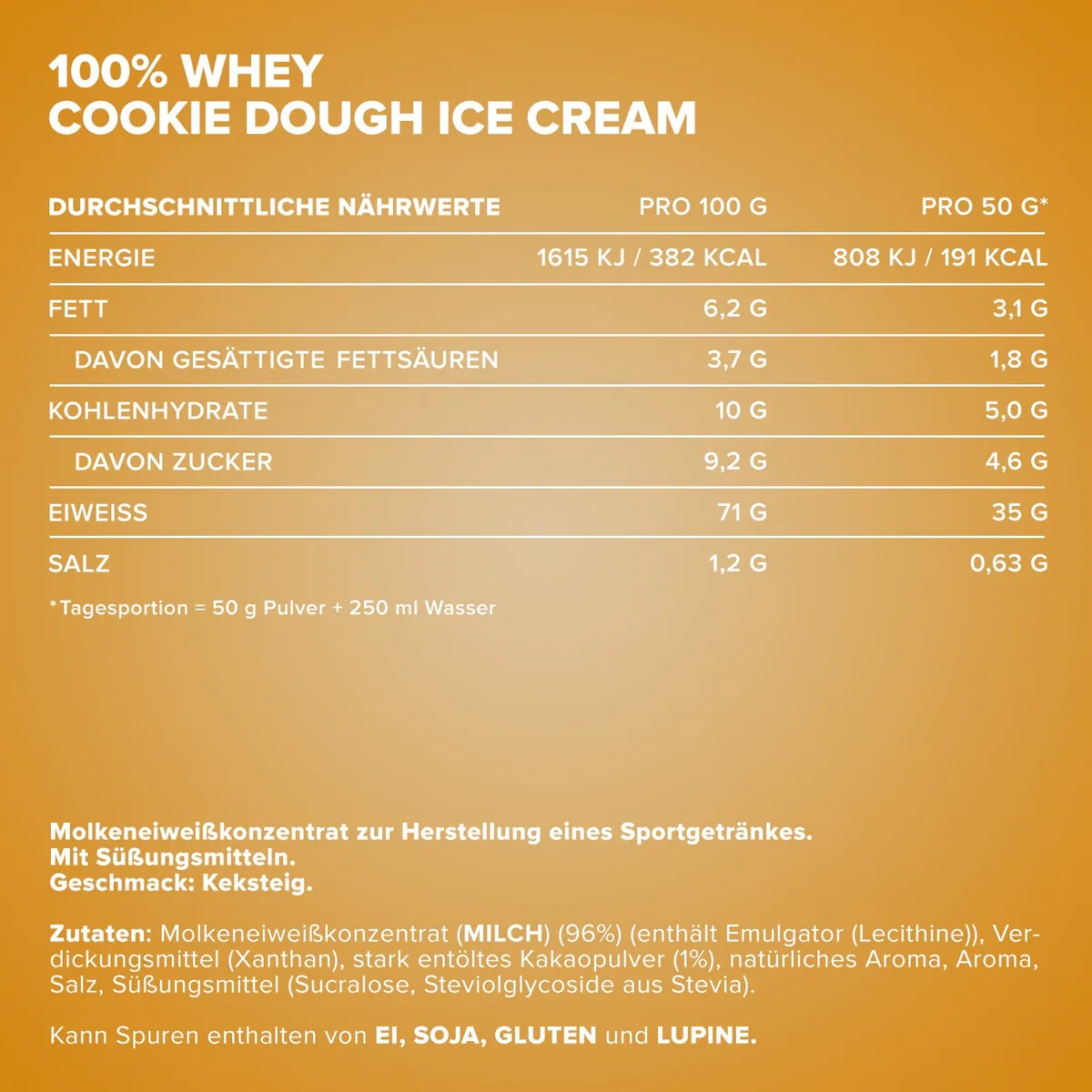 100% Whey Protein (500g) - Ice Cream Cookie Dough – Bild 4