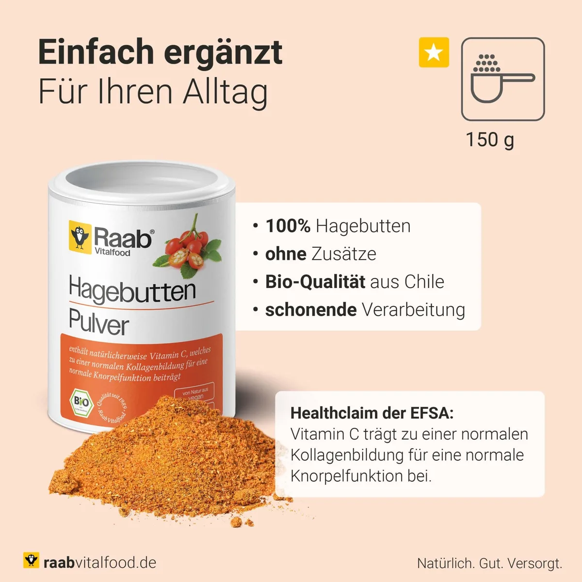Bio Hagebutten Pulver (150g) – Bild 3