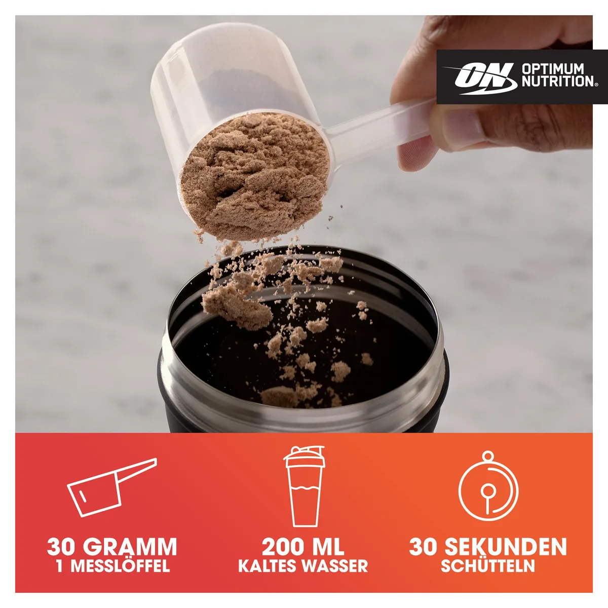 Optimum Nutrition Gold Standard 100% Whey, Proteinpulver, Geschmack Double Rich Chocolate, 465g, 15 Portionen – Bild 4