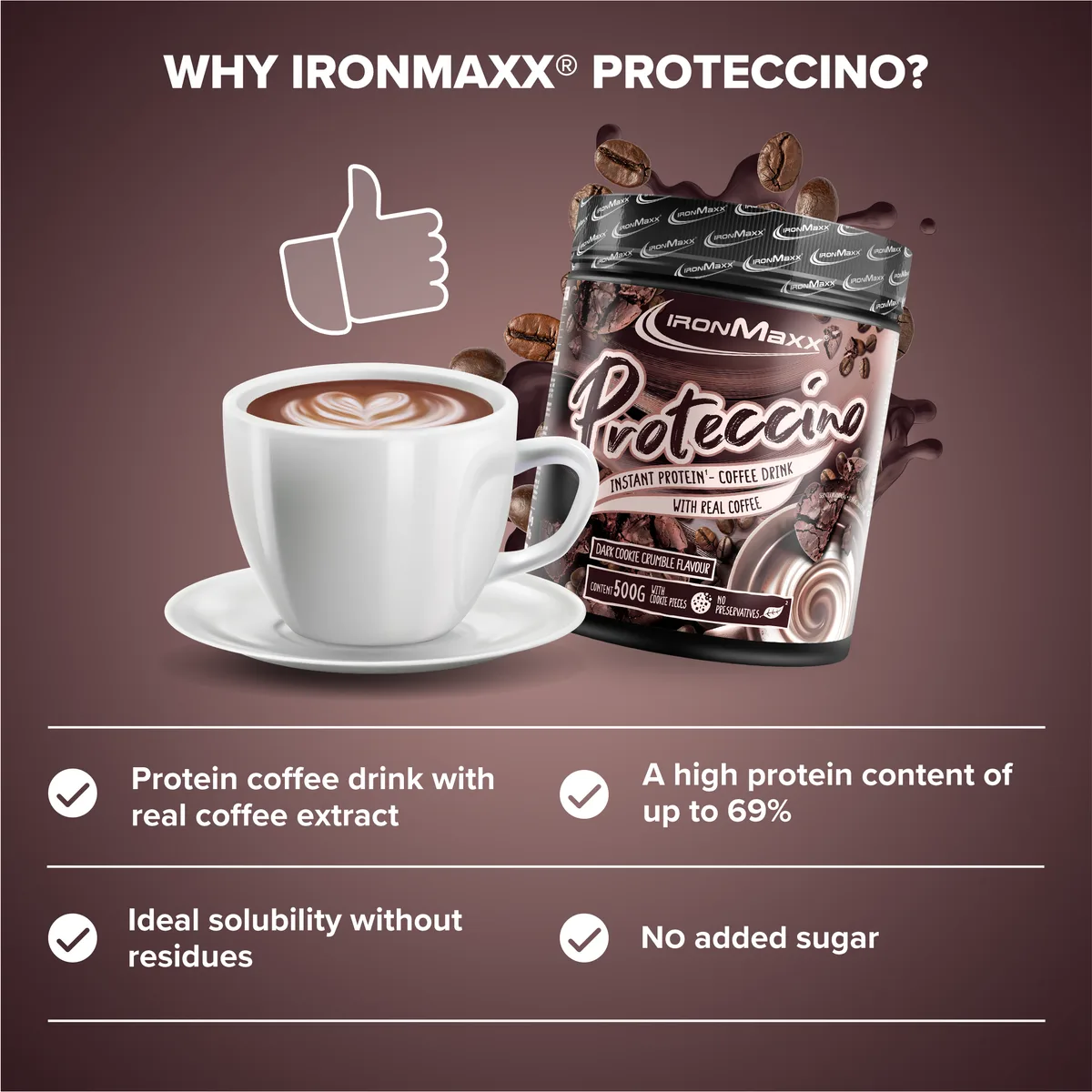 Proteccino (500g) - Dark Cookie Crumble – Bild 8