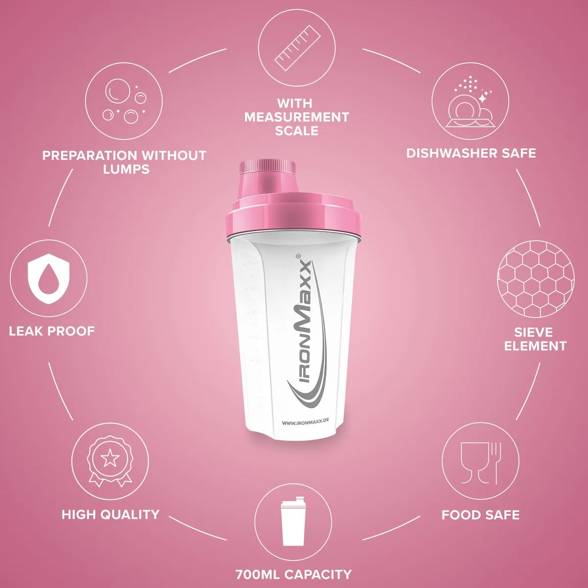 Shaker (700ml) - Frozen/White / Rosé – Bild 8