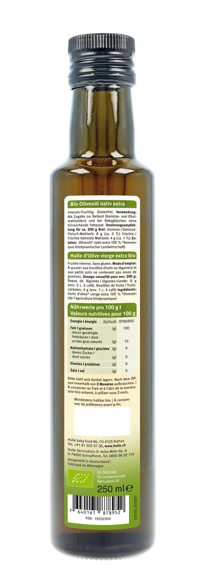 Bio-Olivenöl nativ extra ab dem 5. Monat (250ml) – Bild 2