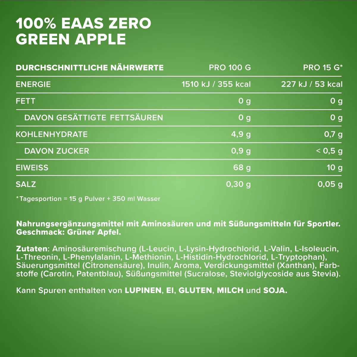 IronMaxx 100% EAAs Apple 500g - EAAs Pulver hochdosiert, Vegan und zuckerfrei, 8 essentielle Aminosäuren zur Ergänzung deiner Sporternährung – Bild 4
