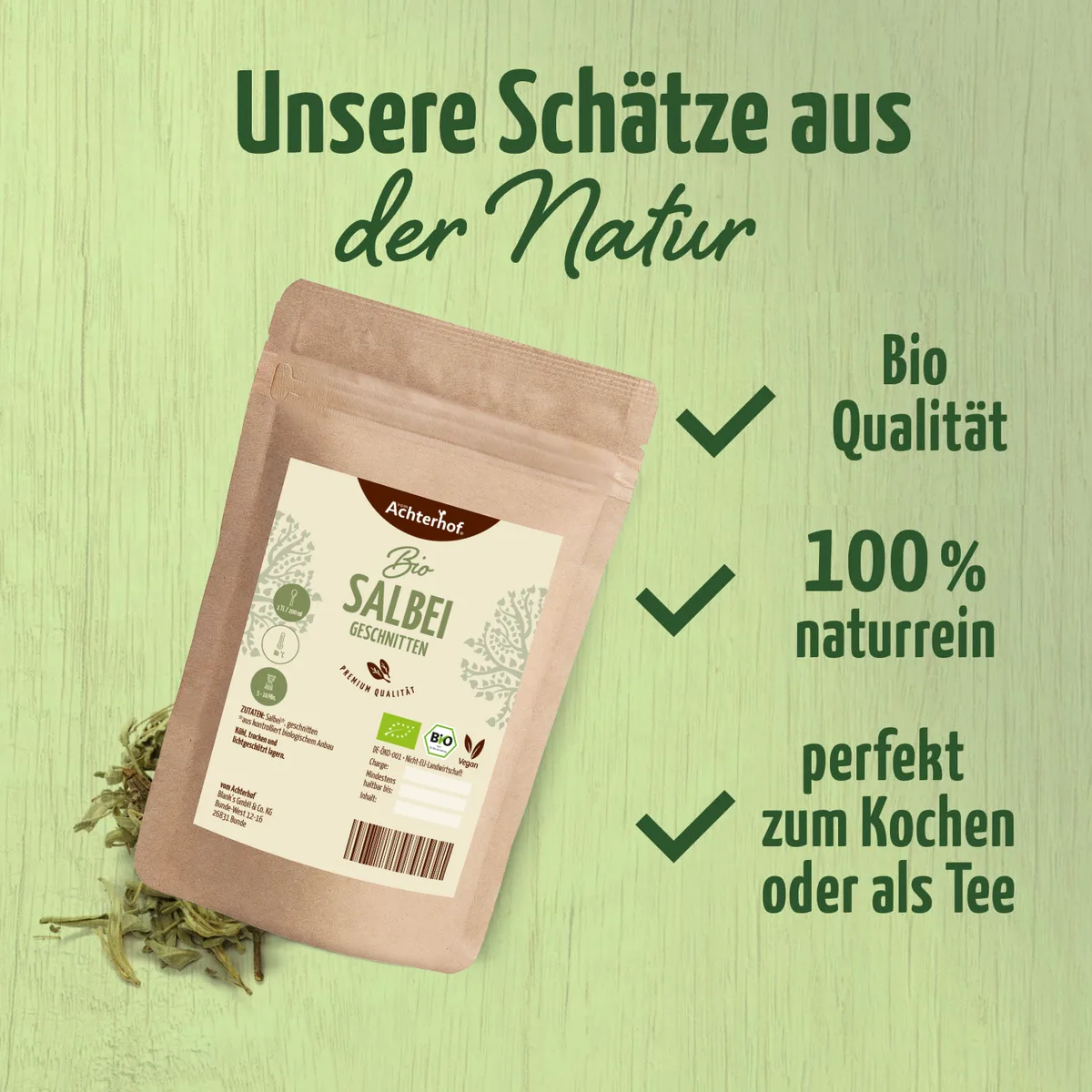 Salbei geschnitten Bio (1000g) – Bild 5