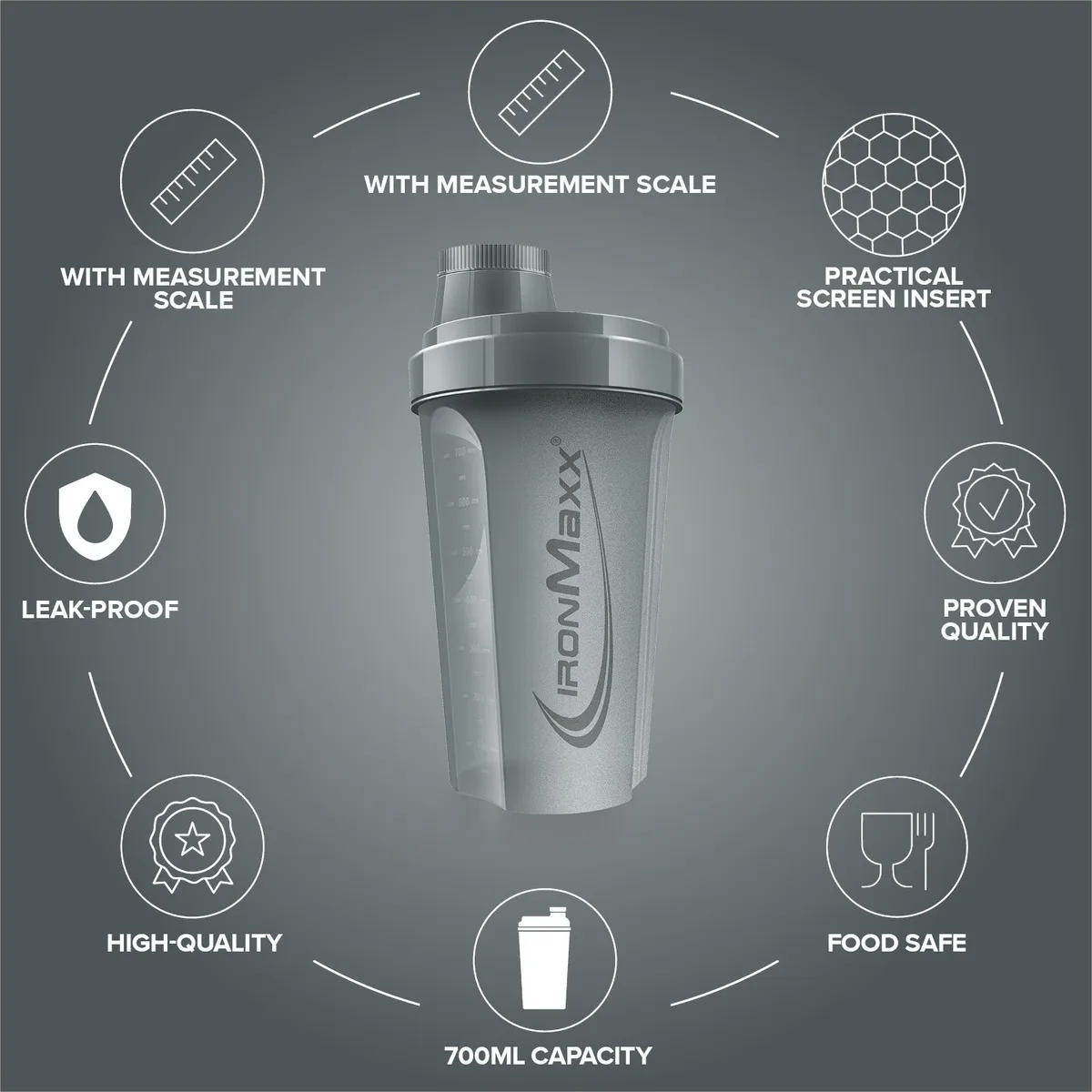Shaker (700ml) - Ash Grey – Bild 8