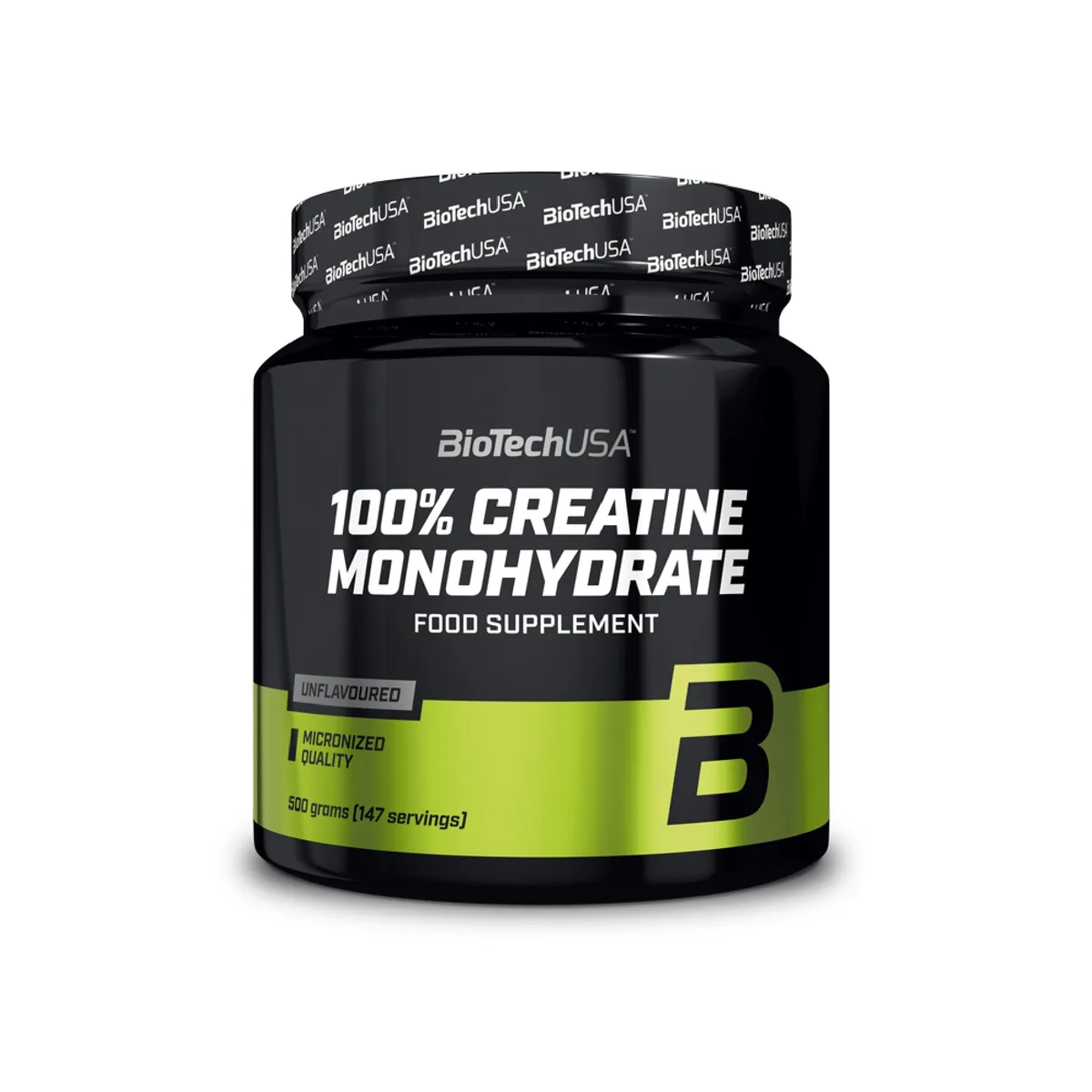 BioTechUSA 100% Creatine Monohydrate | Kreatin in pharmazeutischer Qualität | Mikronisiert | Vegan | Glutenfrei, 500 g Dose