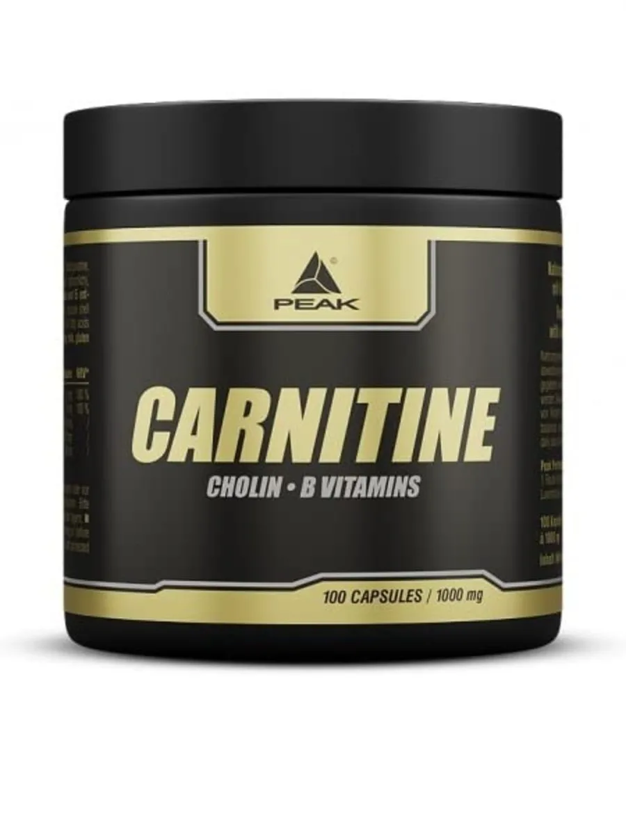 PEAK Carnitin - 100 Kapseln I 50 Portionen I Matrix aus hochdosiertem L-Carnitin Tartrat + Cholin + B-Vitaminen