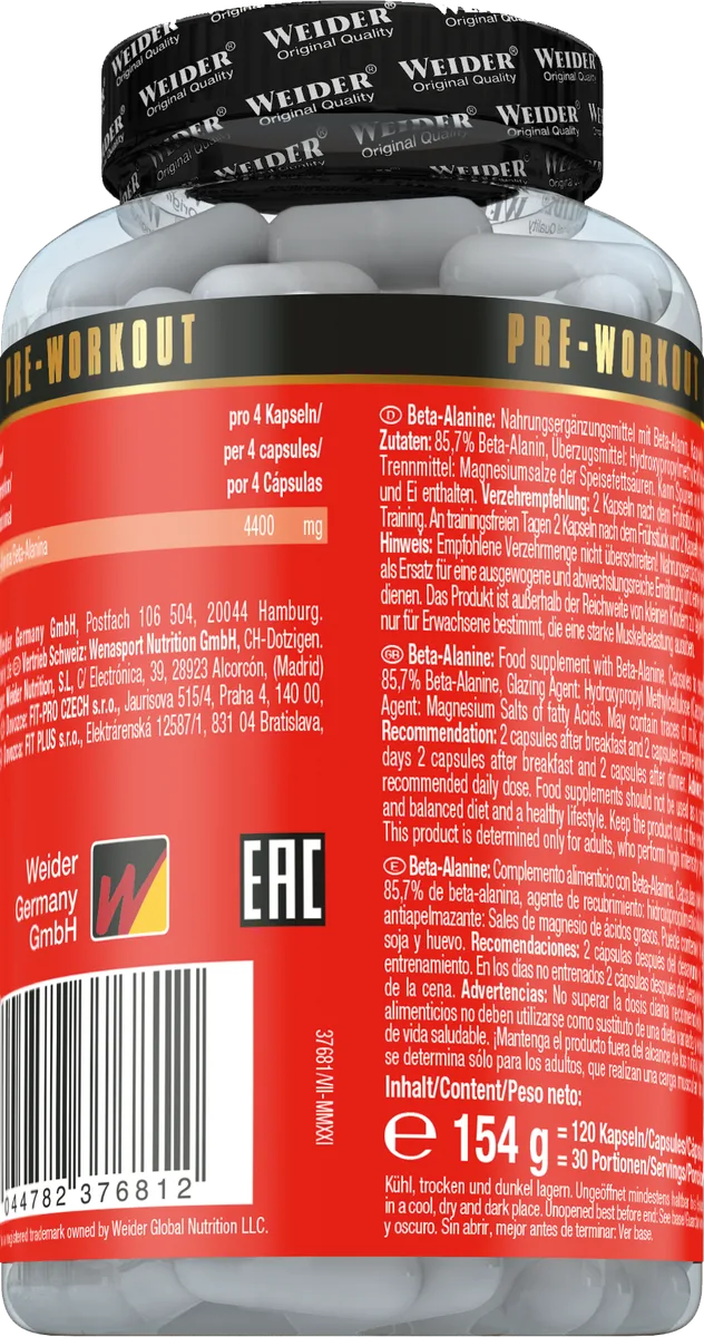 Beta Alanine (120 Kapseln) – Bild 2