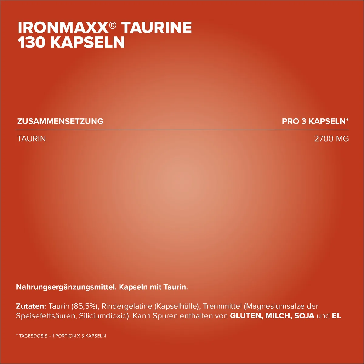 Taurin - 130 Kapseln – Bild 5