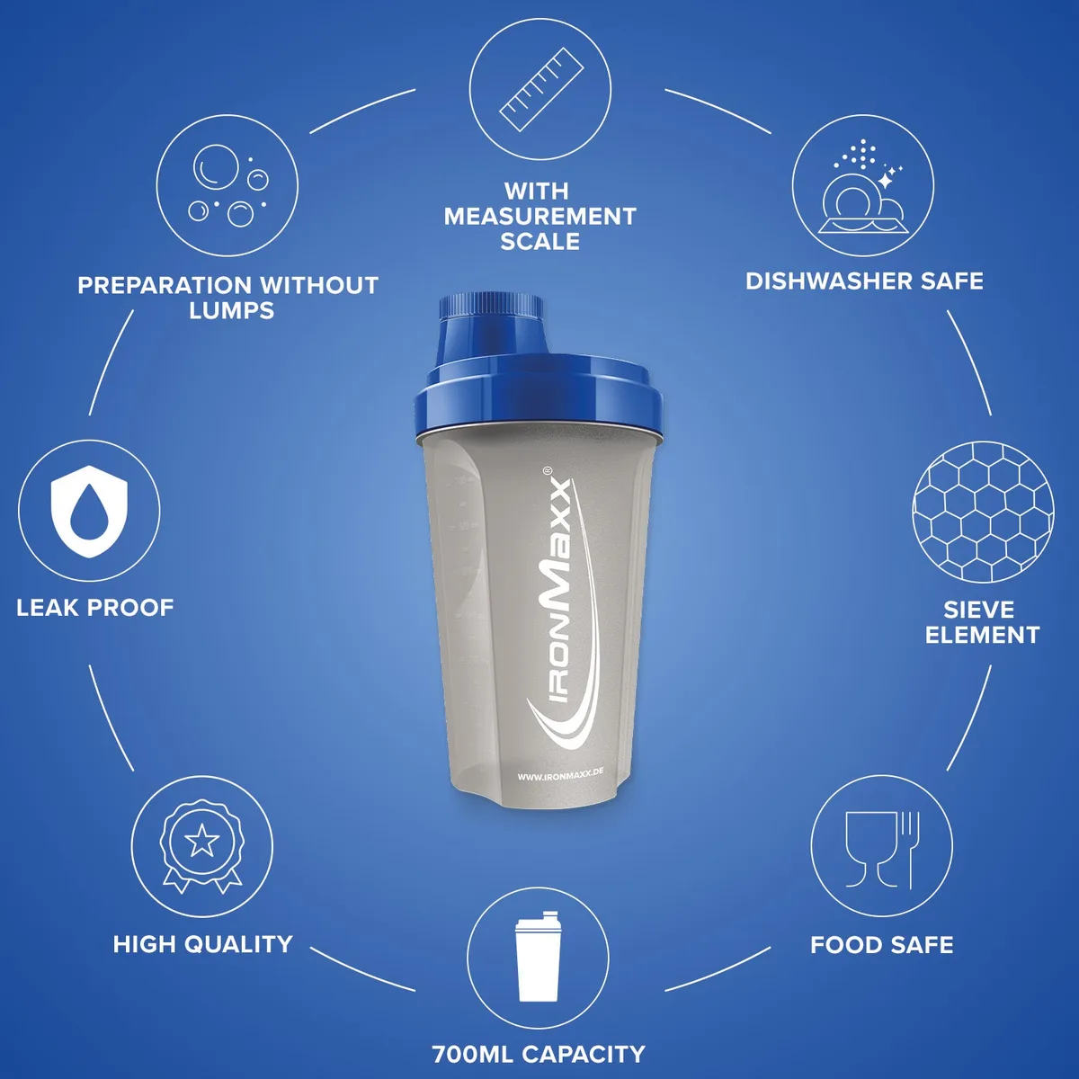 Shaker (700ml) - Transparent-Blau – Bild 8
