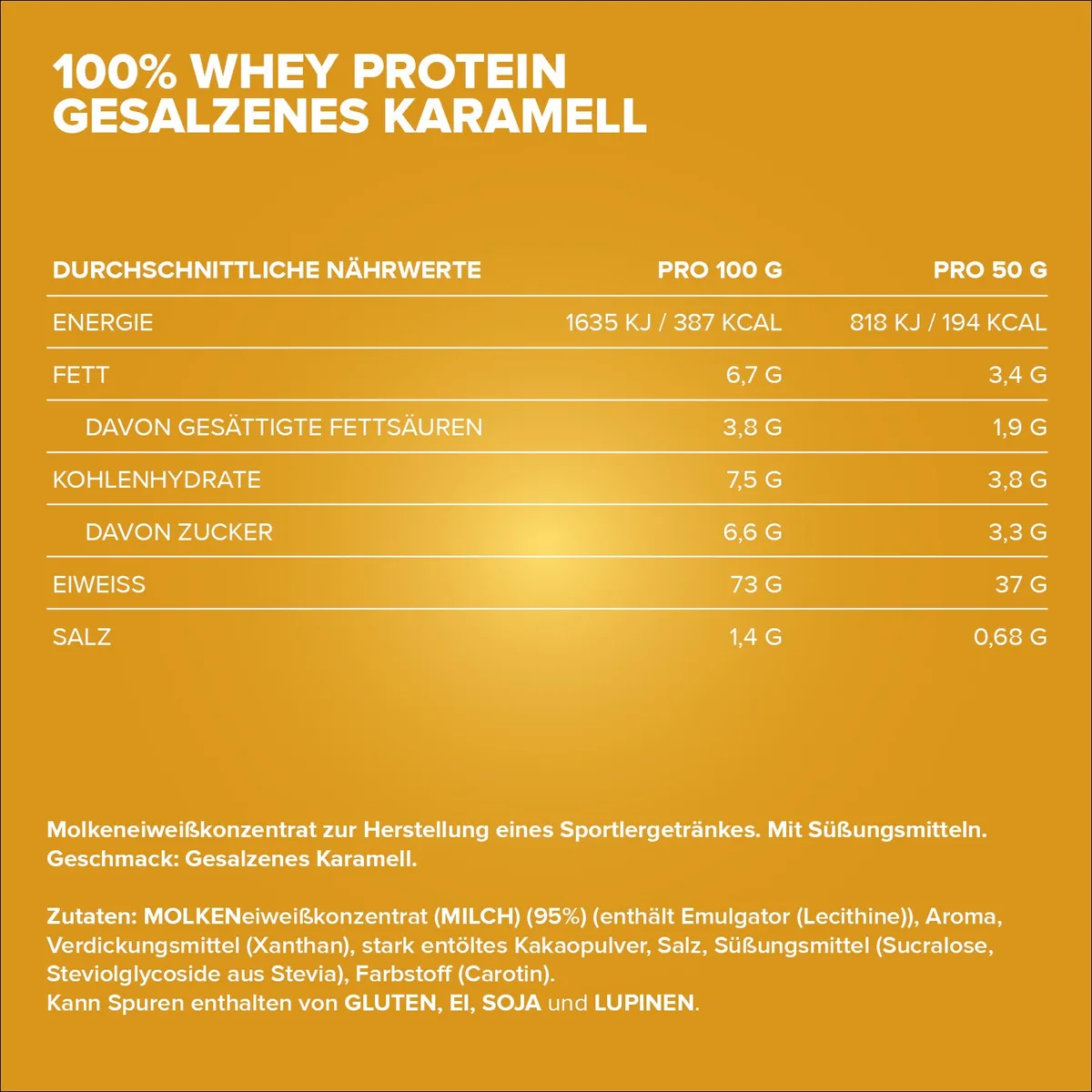 100% Whey Protein (500g) - Salted Caramel – Bild 4