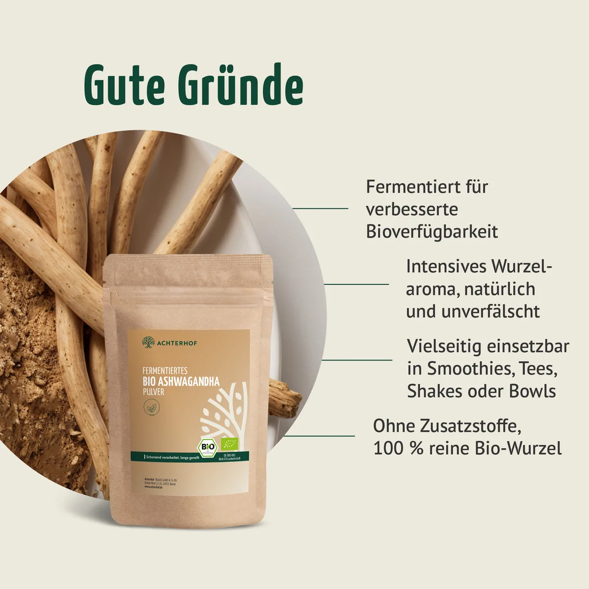 Bio Ashwagandha fermentiert (250g) – Bild 4