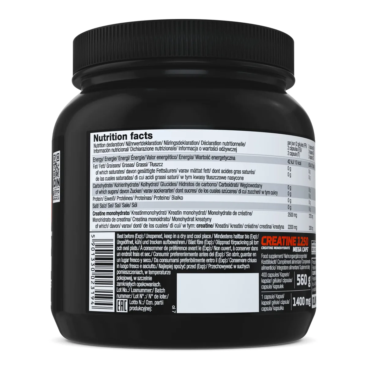 Olimp Creatine 1250 Mega Caps - 400 Kapseln – Bild 2