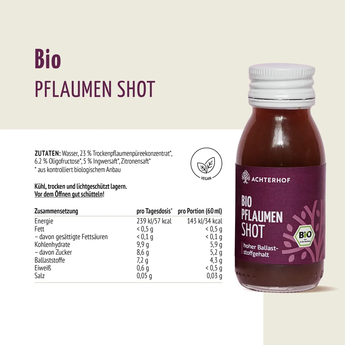 Bio Pflaumen Shot (7 x 60ml) – Bild 8