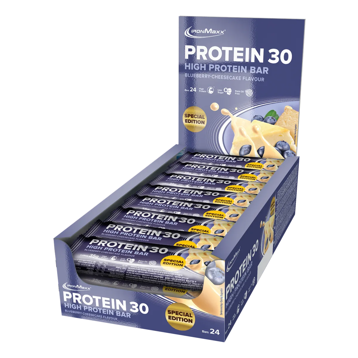 Protein 30 Protein Riegel (24x35g) - Blueberry Cheesecake