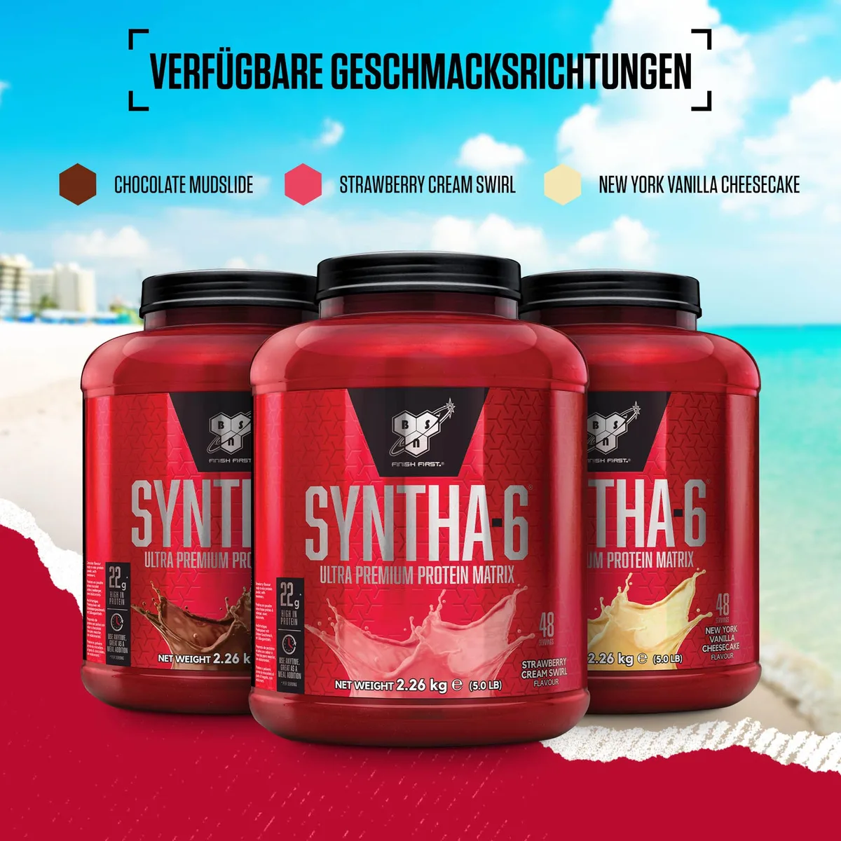 BSN Syntha 6 Ultra-Premium-Protein-Pulver für Muskelwachstum und -reparatur, zuckerarm und proteinreich, Geschmacksrichtung Chocolate Mudslide, 48 Portionen, 2,26 kg – Bild 5