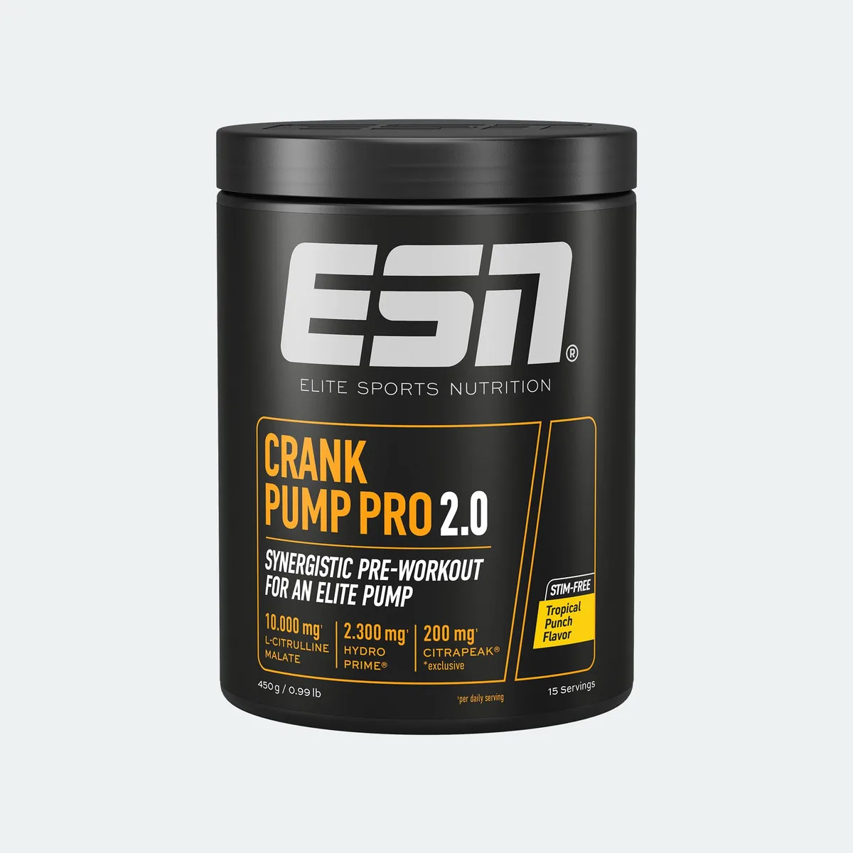 ESN Crank Pump Pro 2.0, Tropical Punch, 450 g, Pre Workout Booster - made in Germany