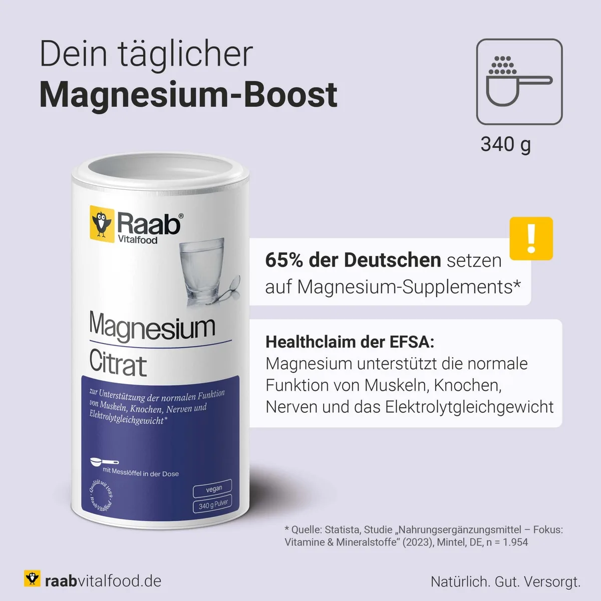 Magnesiumcitrat Pulver (340g) – Bild 3