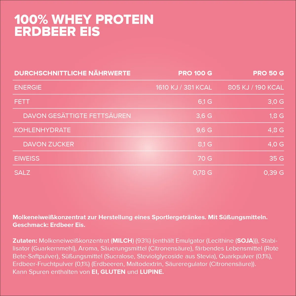 100% Whey Protein (900g) - Strawberry Ice Cream – Bild 4