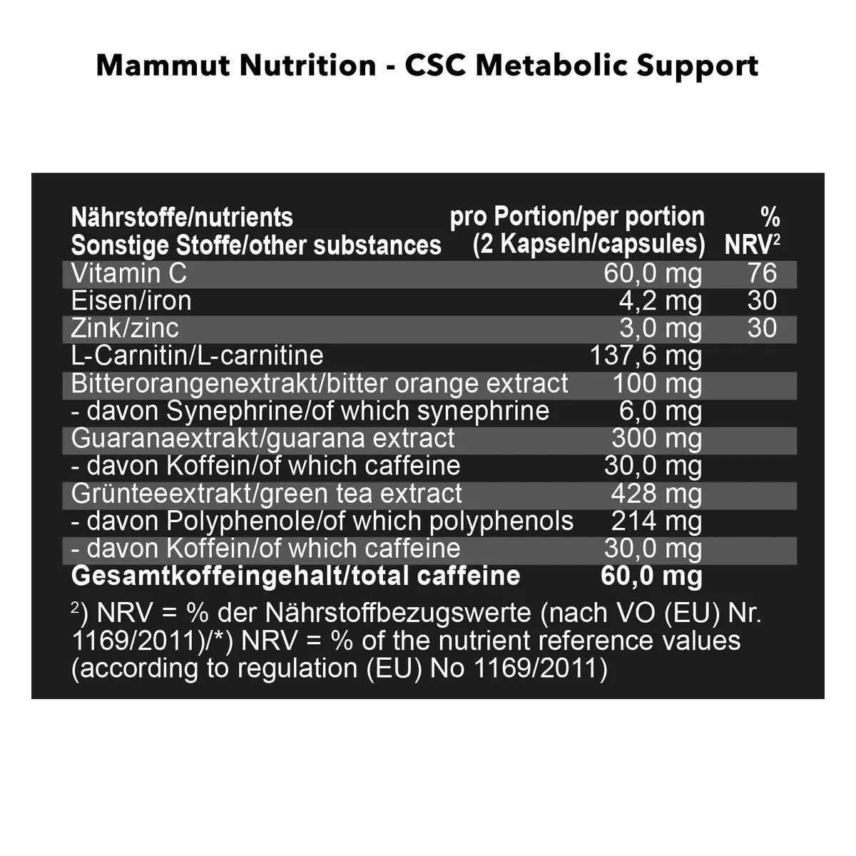 CSC Metabolic Support (150 Kapseln) – Bild 3