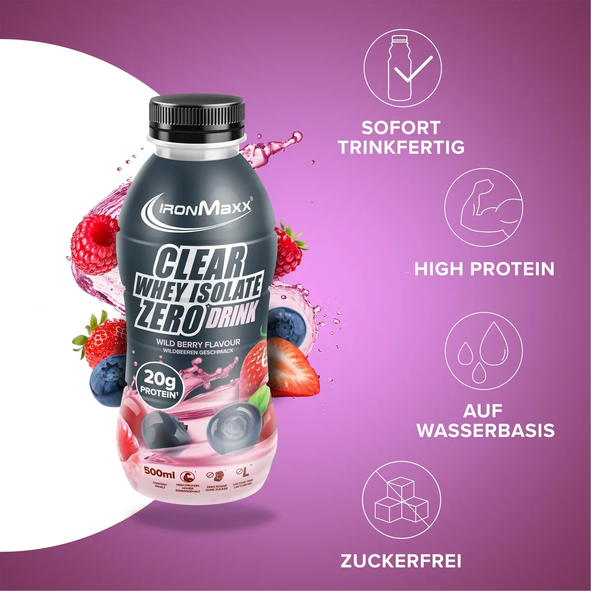 Clear Whey Isolate RTD (500ml) - Wild Berries – Bild 2