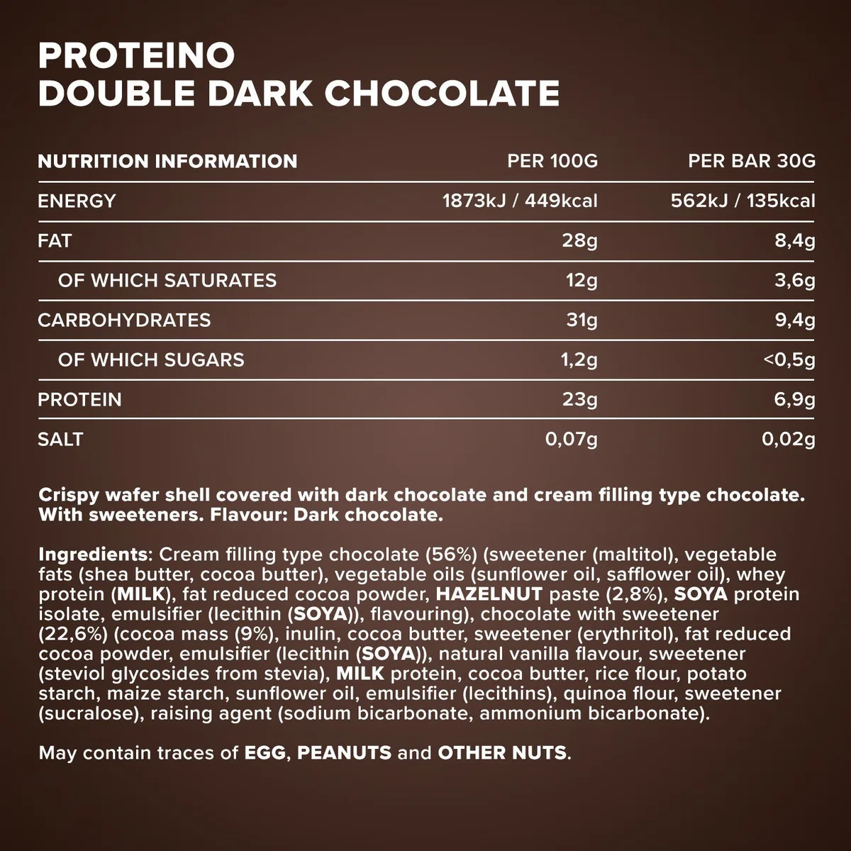 Proteino (12x30g) - Double Dark Chocolate – Bild 4