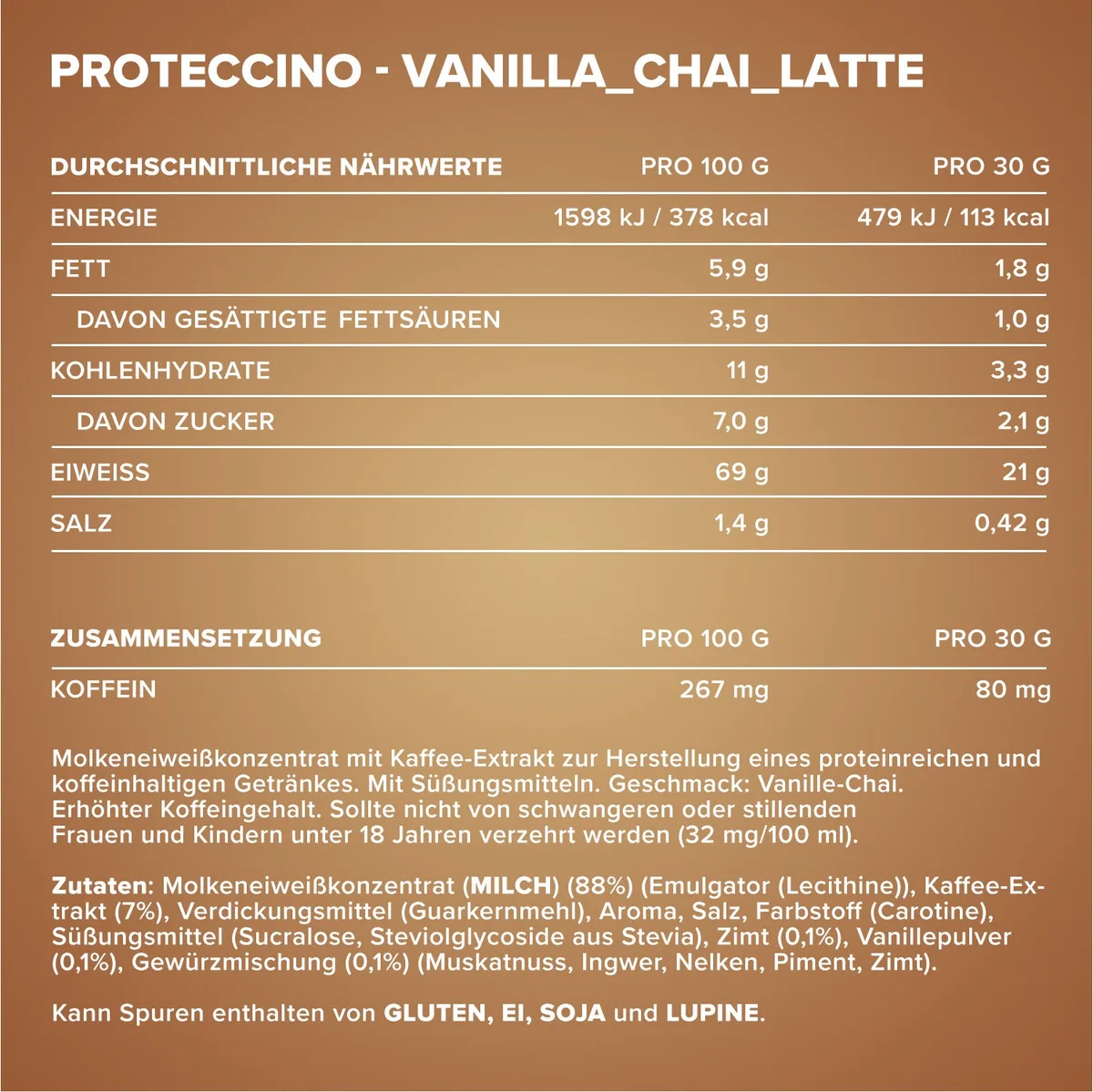 Proteccino (500g) - Vanilla Chai Latte – Bild 4