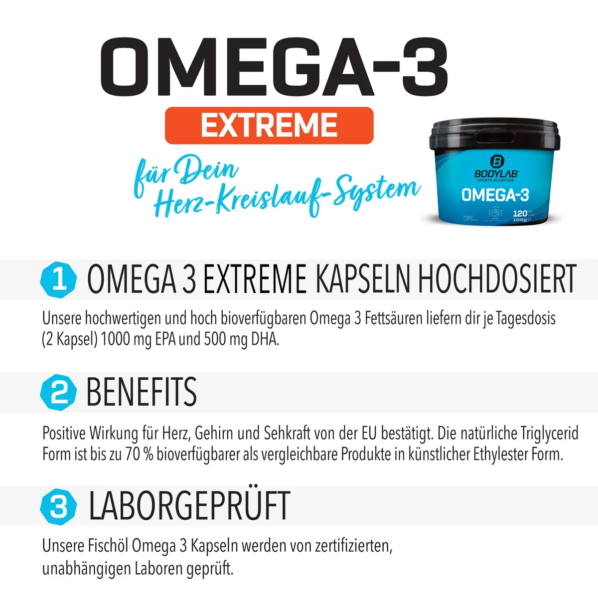 Omega-3 Extreme (120 Kapseln) – Bild 3