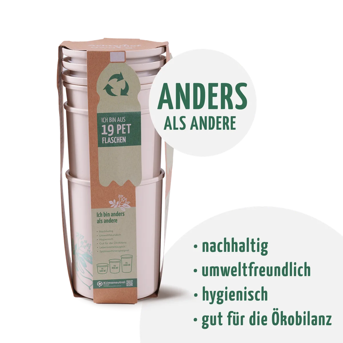 Frischhaltedosen 3er-Set aus recyceltem Kunststoff (rPET) – Bild 2