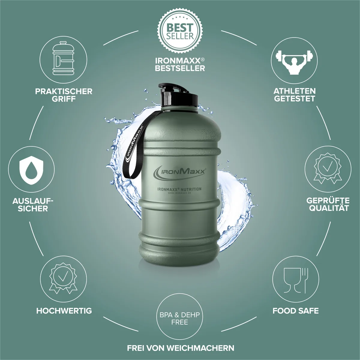 Water Gallon (2200ml) - Matt Solid Mineral Green – Bild 6
