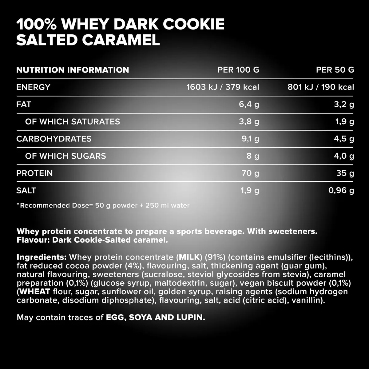 100% Whey Protein (900g) - Dark Cookies Salted Caramel – Bild 4