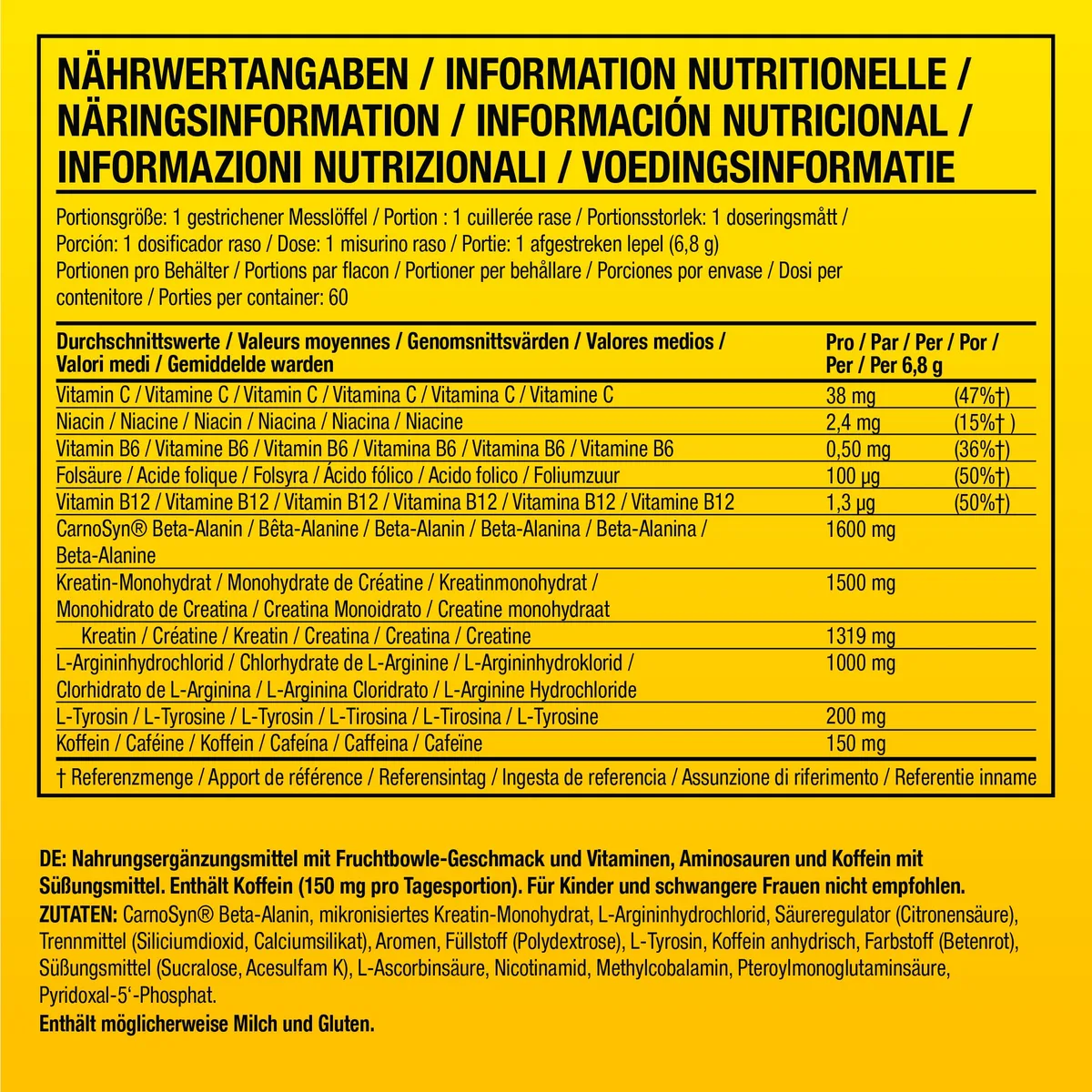 C4 Original - Pre-Workout-Booster - Getränkepulver für Energy Drink | 150 mg Koffein + Beta-Alanin + Kreatin-Monohydrat (Fruchtpunsch, 60 Portionen) – Bild 6