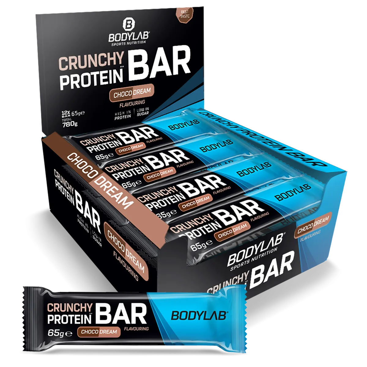 Crunchy Protein Bar Deluxe (12x65g) Schokolade – Bild 3