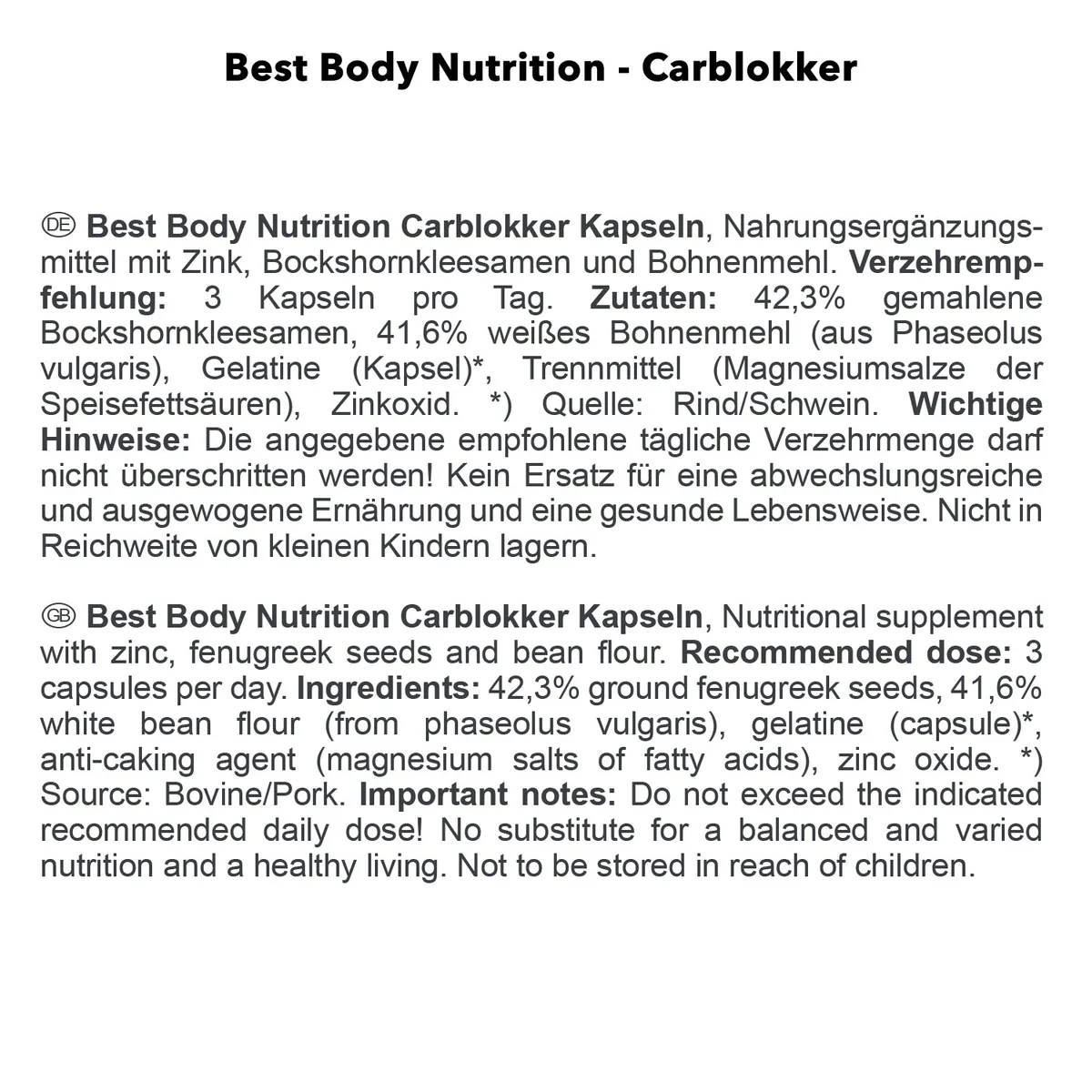 Carblokker (100 Kapseln) – Bild 2