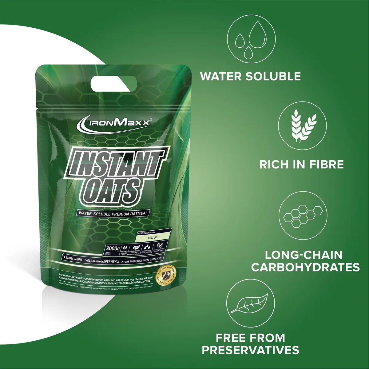 Instant Oats (2000g) - Nuss – Bild 2