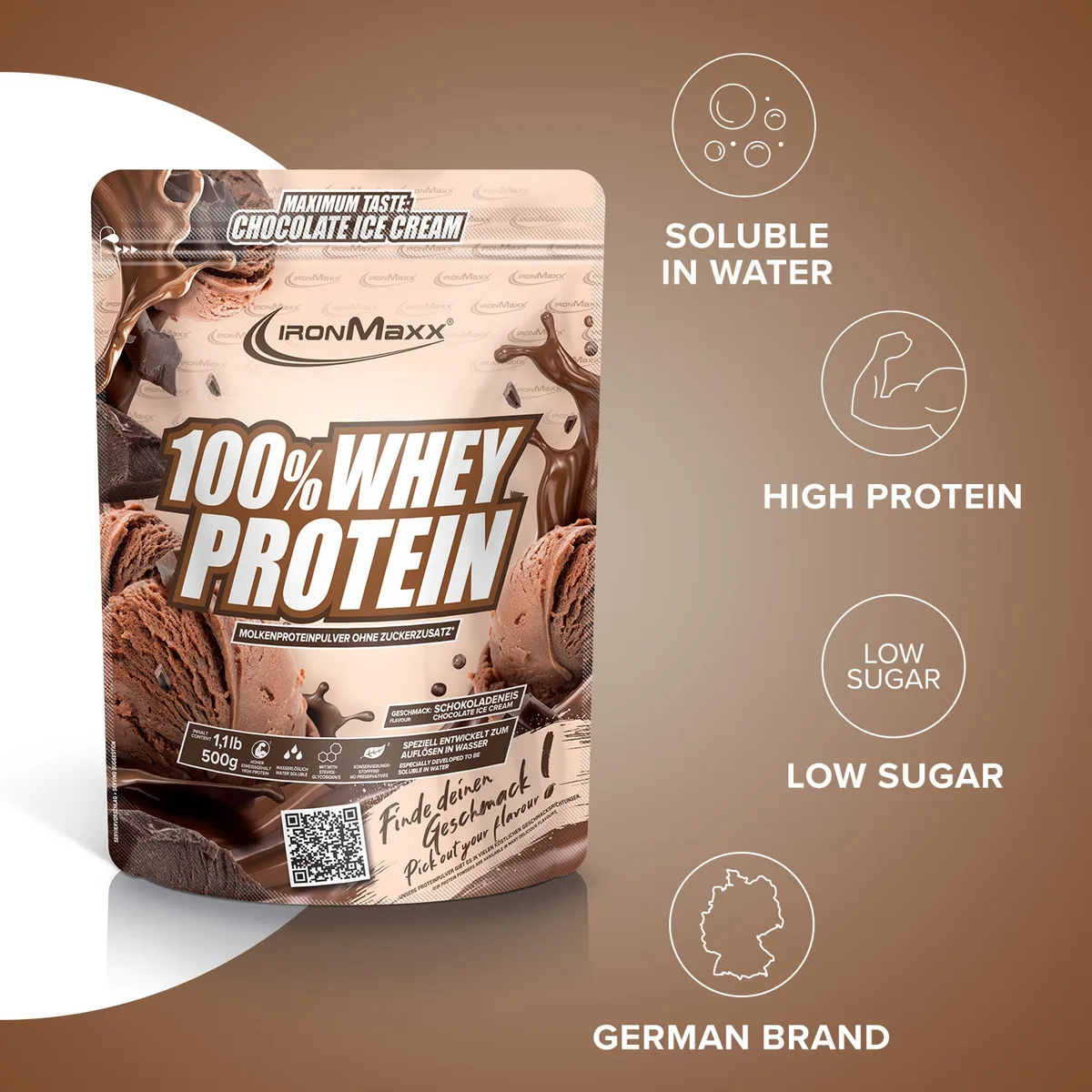 100% Whey Protein (500g) - Ice Cream Chocolate – Bild 7