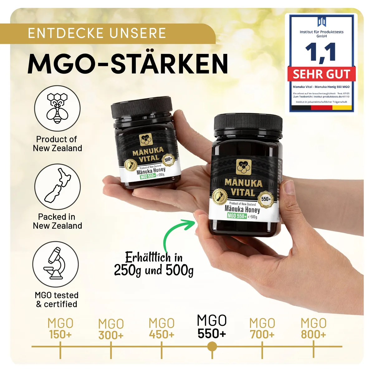 Manuka Vital Honig MGO 550+ (250g) – Bild 3