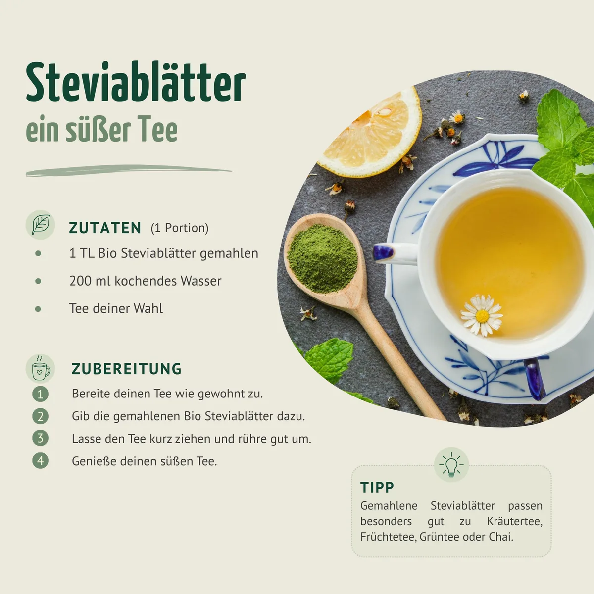 Bio Steviablätter gemahlen (100g) – Bild 2