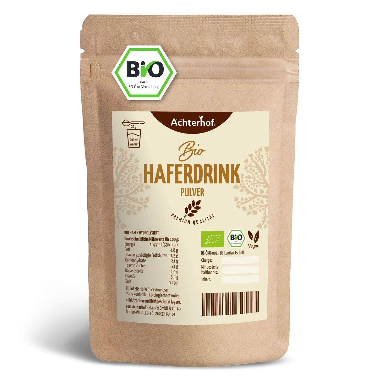 Bio Haferdrink Pulver (1000g)